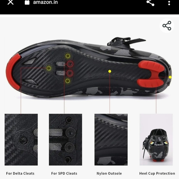 Speed Black Camo Cycling Shoes Unisex Size EU 39 New - Picture 4 of 16